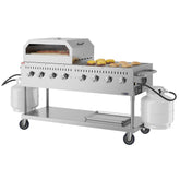 60 in. 8-Burner Commercial Outdoor Propane Gas Grill with 30 in. Pizza Oven in Stainless-Steel, ETL Listed (CGKIT6-P30)